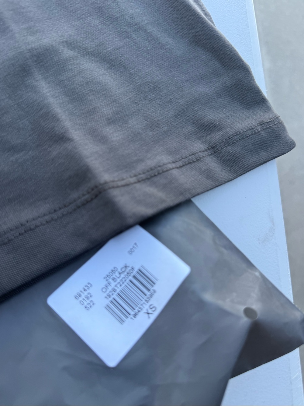 ESSENTIALS Logo Tee in Off black - Picture 3 of 3